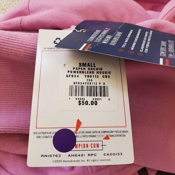 Champion Powerblend Fleece Graphic Hoodie Sz Small - Picture 10 of 14